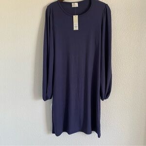 NWT Dee Elly Francesca's Blue Long Sleeve Ribbed Dress Size Medium